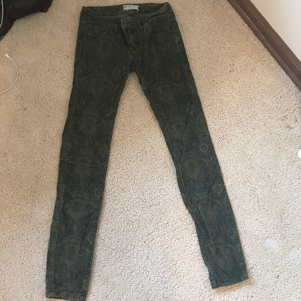 Free People Paisley Print Corduroys